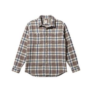 Levi’s Flannel Men’s Size XXL Beige Brown Navy‎ Plaid Cotton Shirt Button-Up